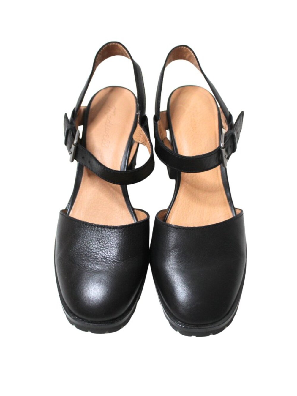 Madewell women's heels size 9.5 black leather Claudie heeled Mary Jane lugsole - Picture 3 of 8